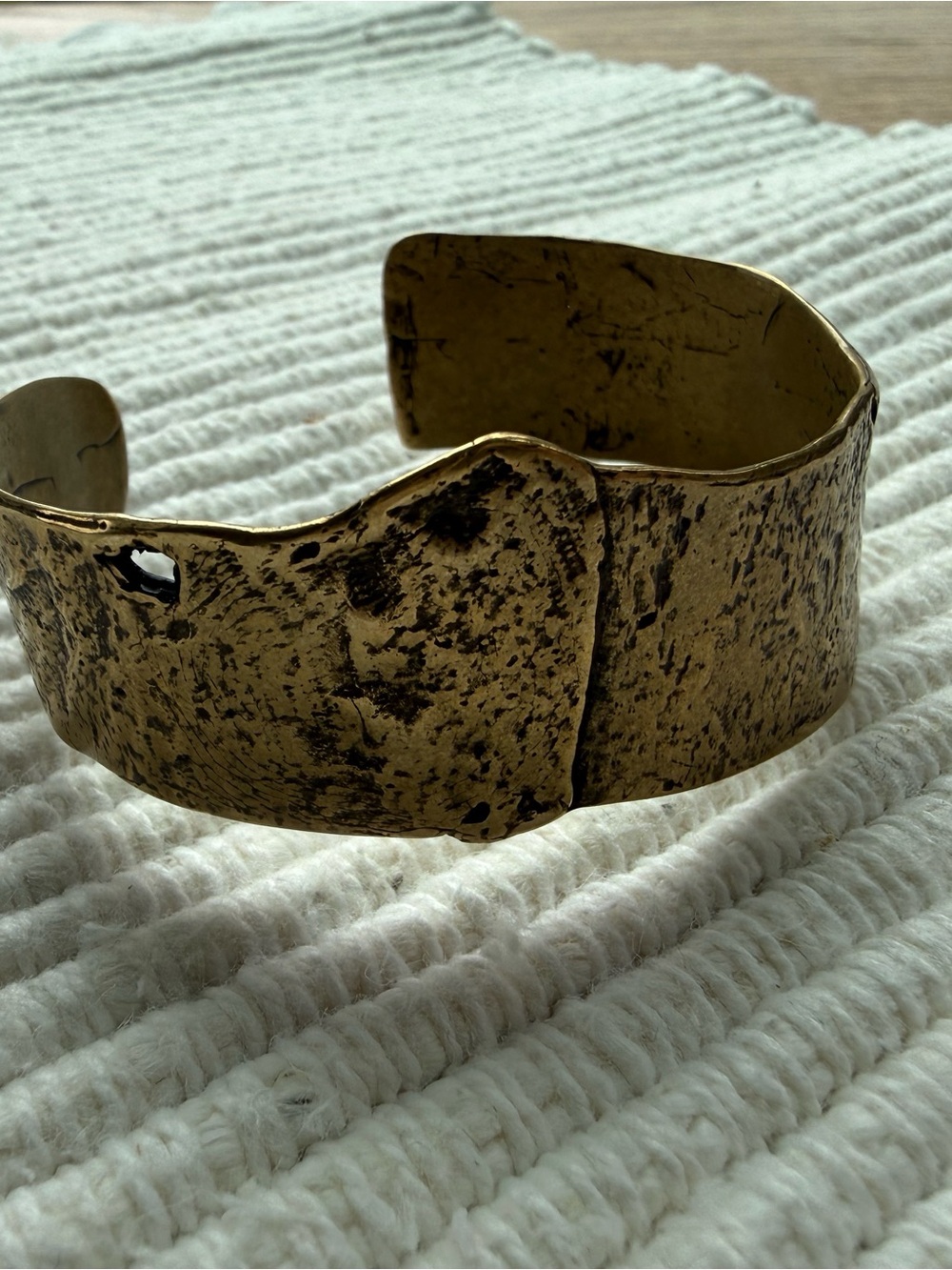 Johnny Was Hammered Brass Tone Cuff Bracelet - Picture 4 of 5